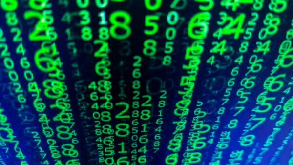 Binäre Nummern auf Computer Bildschirm